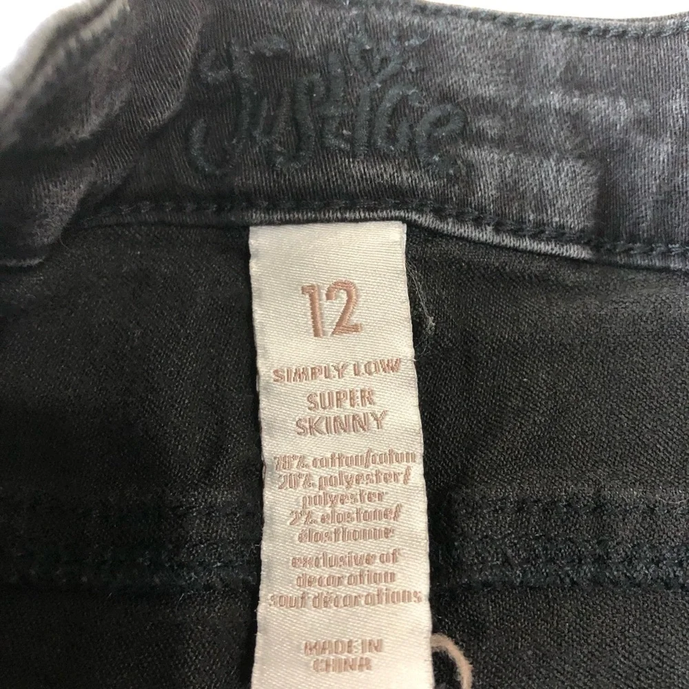 Girls size 12 justice black jeggings / Jeans simply low super skinny jeans